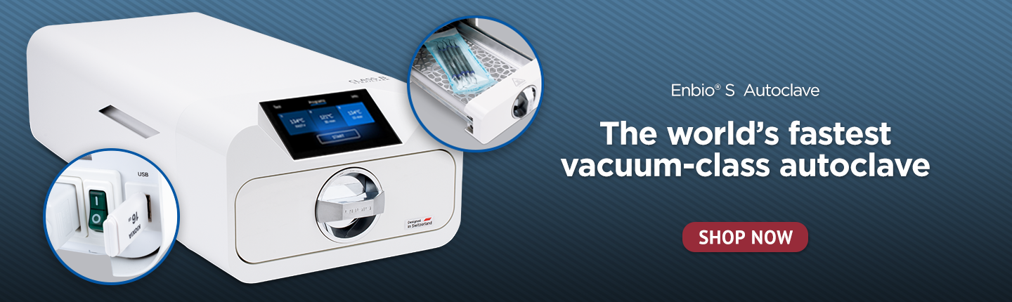 Enbio S Autoclave—6X smaller, 3X lighter, 4X faster!